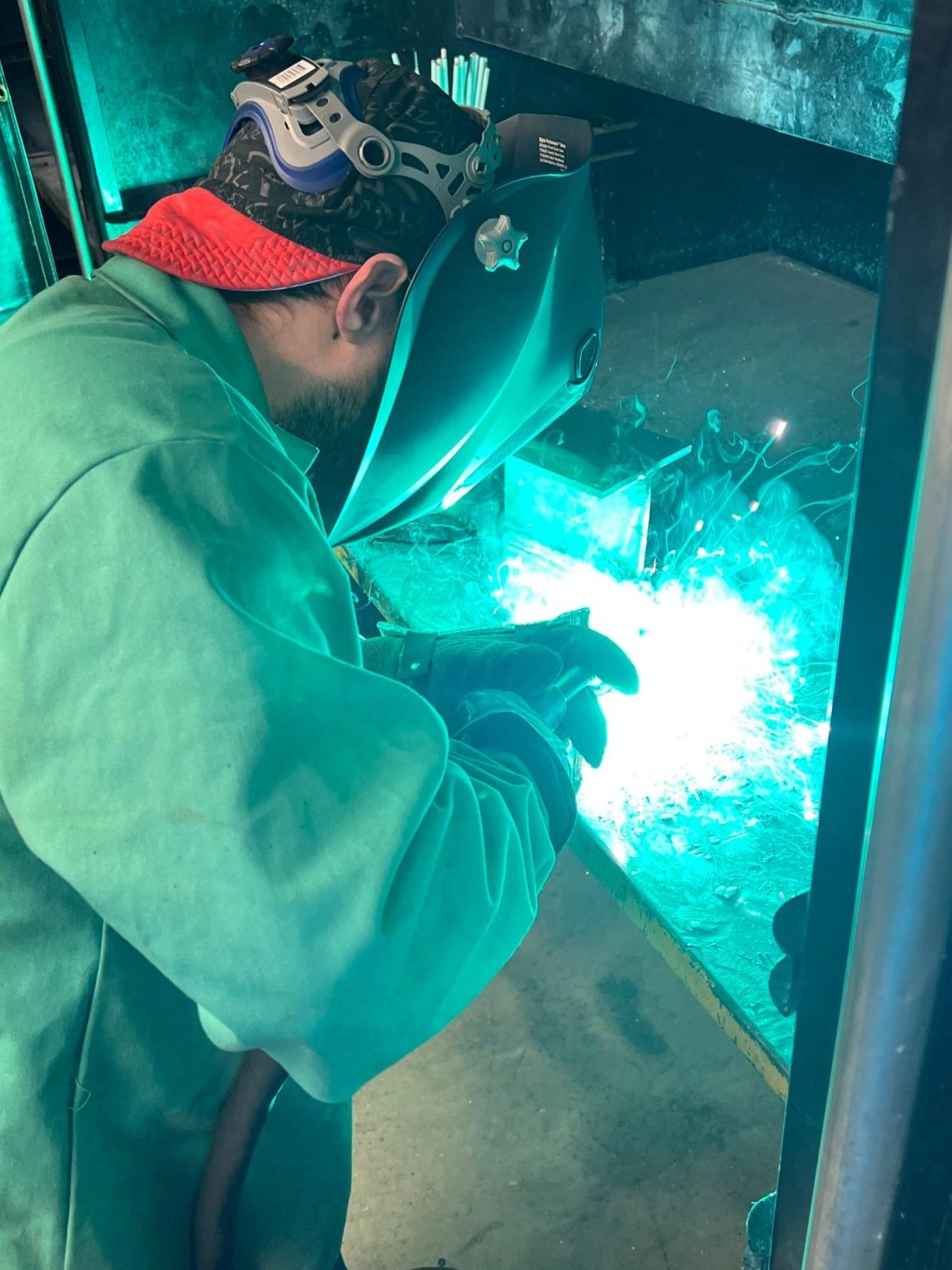 Students in the adult welding program at the Alliance Career Center demonstrated their aluminum welding skills in March. The Alliance Career Center will close at the end of classes later this month.