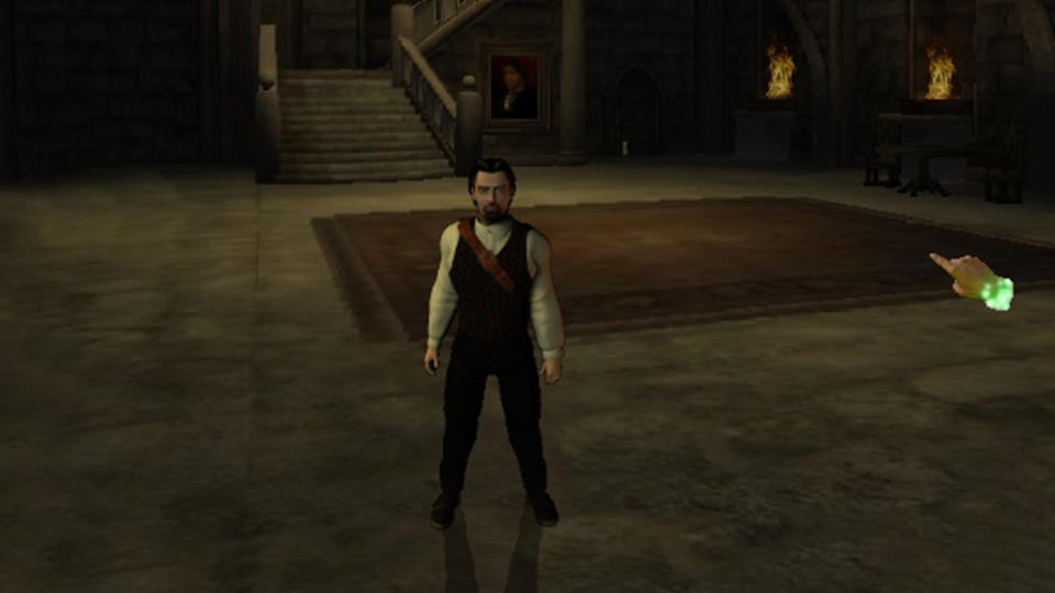 A man stands in an empty room