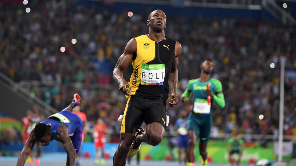 <p>The fastest man alive cemented his place as one of the all-time greats by adding three more Olympic gold medals to his collection at Rio 2016. He is due to retire after next year’s World Championships in London and is the subject of a new documentary film – I am Bolt – released on November 28.</p>