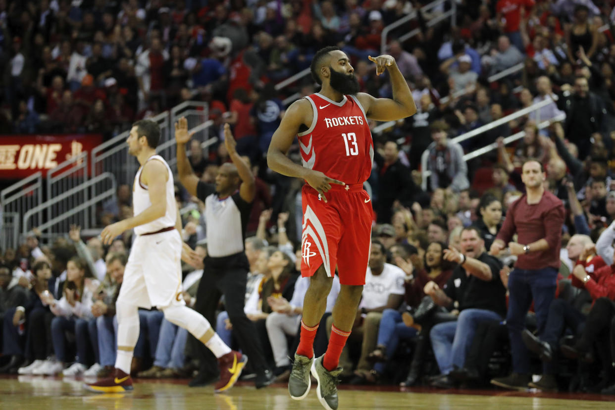 James Harden kept cooking against the Cavaliers. (Getty)