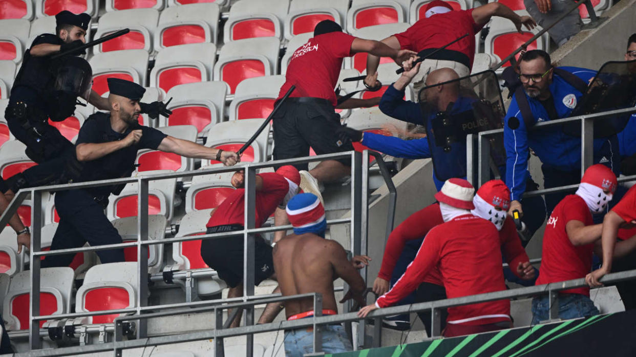 Après les affrontements entre les supporters du FC Cologne et de l’OGC Nice, la mise au point du PSG (Photo prise le 8 septembre à l’Allianz Riviera à Nice).