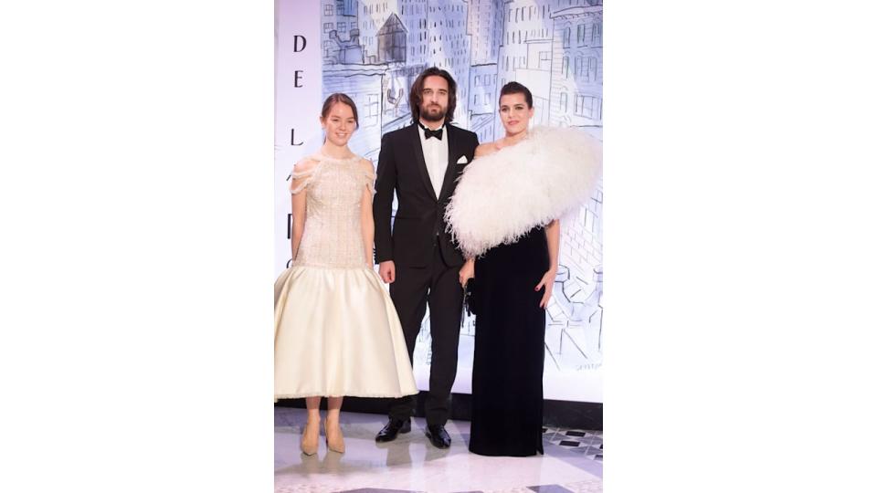 Princess Alexandra of Hanover, Dimitri Rassam and Charlotte Casiraghi arrive at the Rose Ball 2018 To Benefit The Princess Grace Foundation at Sporting Monte-Carlo on March 24, 2018 in Monte-Carlo, Monaco. 