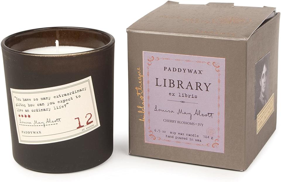 paddywax library collection louisa may alcott candle, best gifts for book lovers