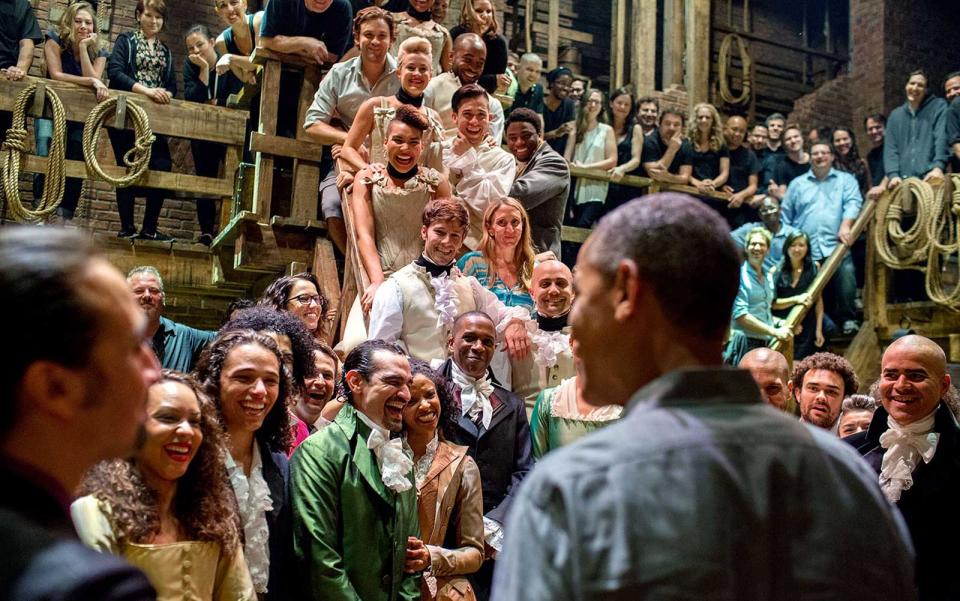 <p>The 44th president took in a showing of the hit production "Hamilton" while in New York City. (Obama is truly living our dreams.)</p>