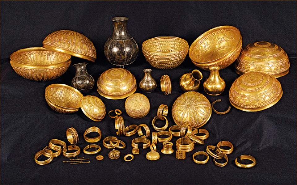 They found meteorite material in Bronze Age (1400 and 1200 BC) objects from the Villena Treasure.  CSIC, Villena Museum (Alicante)