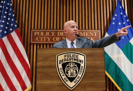 New York Police Department (NYPD) Commissioner James P. O'Neill speaks at a news conference at Police Headquarters