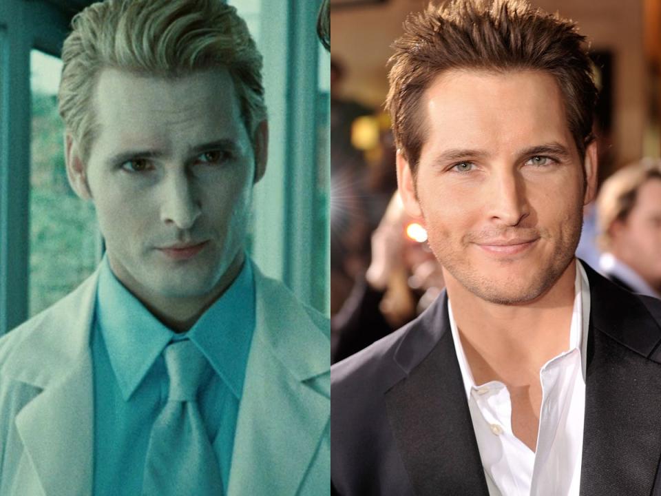 Left: Peter Facinelli as Carlisle Cullen in "Twilight." Right: Facinelli at the LA premiere of "Twilight" in November 2008.