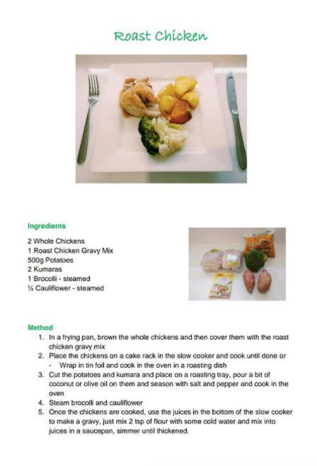 Three out of the six recipes used for the $100 challenge have been uploaded online. Source: Busy Happy Kids NZ/ Facebook