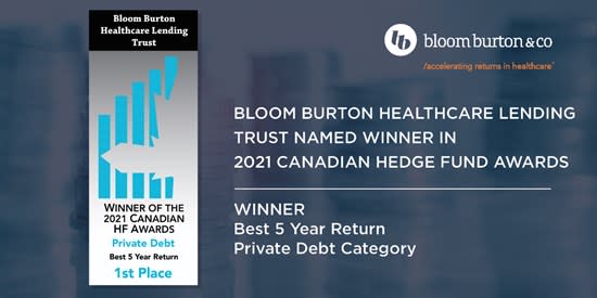 The Bloom Burton Healthcare Lending Trust Named Winner in 2021