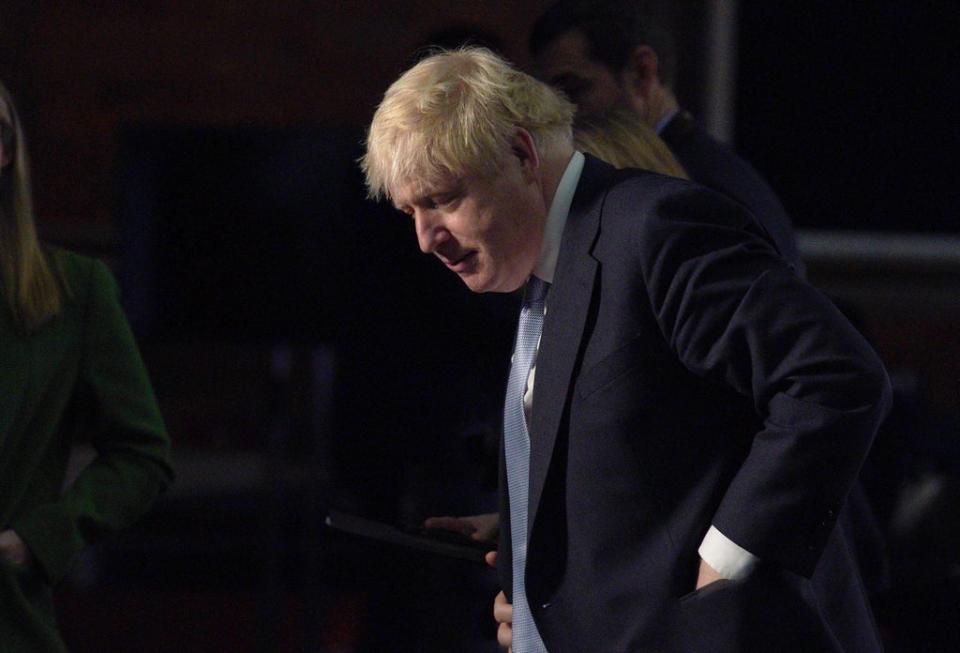 Boris Johnson taking part in media interviews during the Conservative Party conference in Manchester (Peter Byrne/PA) (PA Wire)