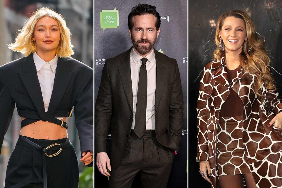 <p>Gotham/GC Images; Dimitrios Kambouris/Getty; Jose Perez/Bauer-Griffin/GC Images</p> Gigi Hadid, Ryan Reynolds, Blake Lively