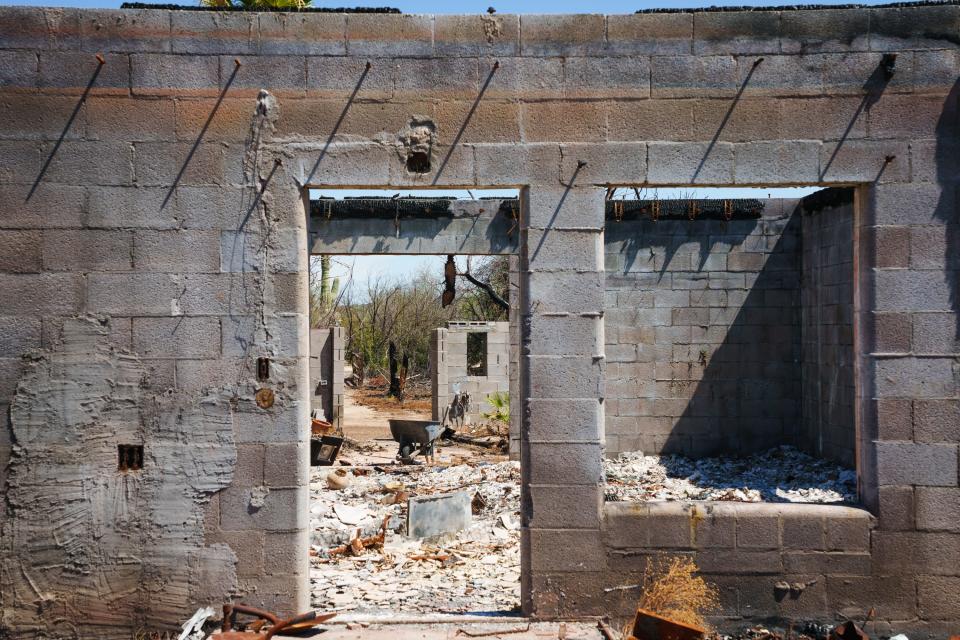 Fernando Villalobos' property after it burned in the Ocotillo Fire. The property was photographed on Aug. 5, 2022, in Cave Creek.