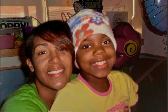 <p>Courtesy Tae Butler</p> Tae Butler with her mom Lisa Butler during Tae's cancer treatment in September 2006.