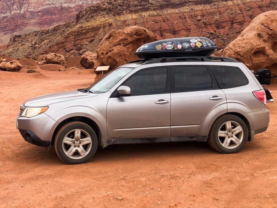 subaru forester parked in desert nicole jordan