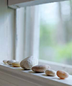 Repeat Beach Rocks as Windowsill Decor