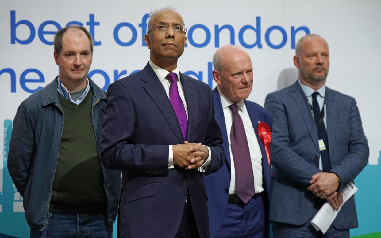 Lutfur Rahman, the Mayor of Tower Hamlets, during his re-election in May 2022