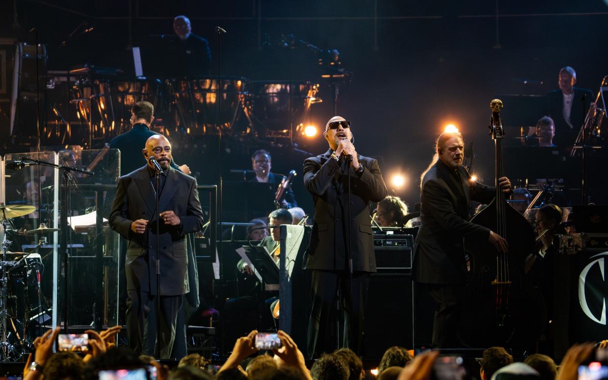 Sen Dog and B-Real of Cypress Hill perform with the London Symphony Orchestra at Royal Albert Hall