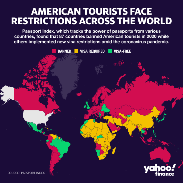 American tourists face bans and restrictions across the world amid