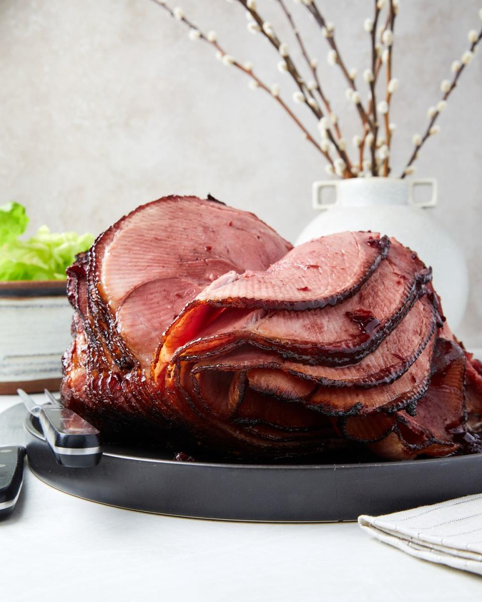 Cherry Bourbon Glazed Baked Ham