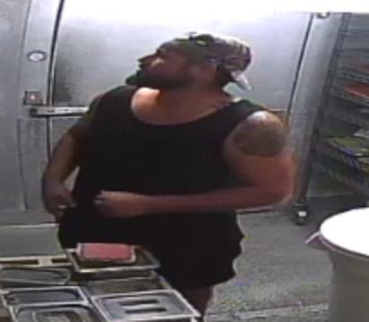 Police are seeking a man for burglary in two locations in Jensen Beach, where he is believed to have broken into restuarants, made himself a meal and then taken the safe.