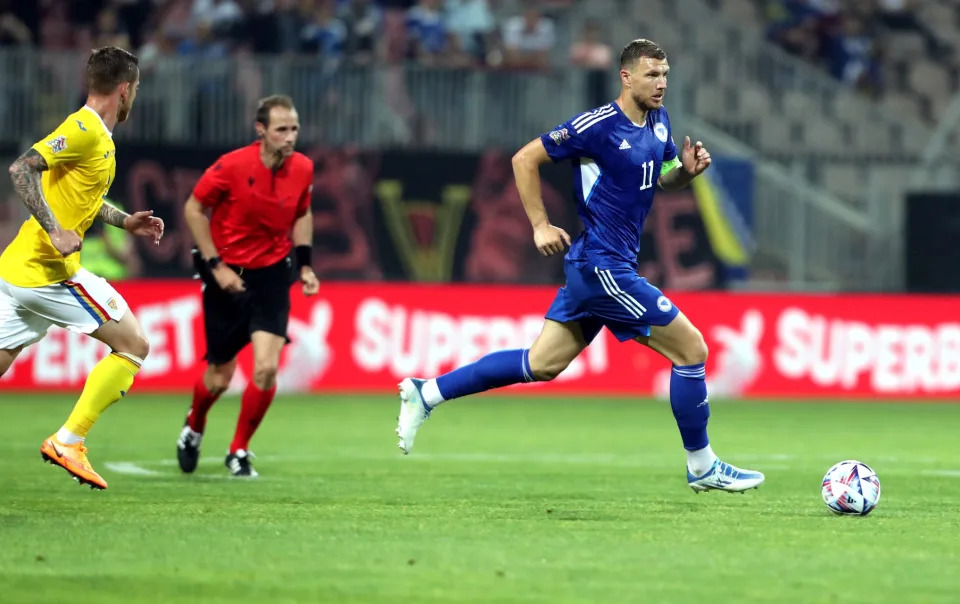 Pjanic and Dzeko, against Bosnia playing a friendly against Russia