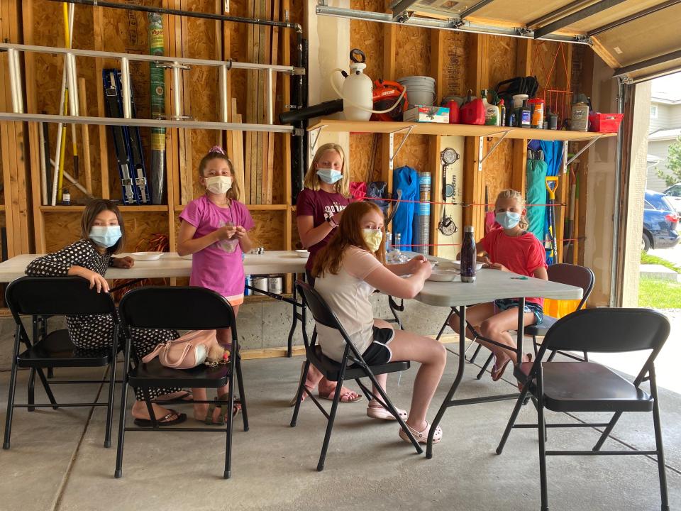 Members of Girl Scout Troop 65430 used money from their cookie sales to make PPE. (Photo: Randi Bangertner)