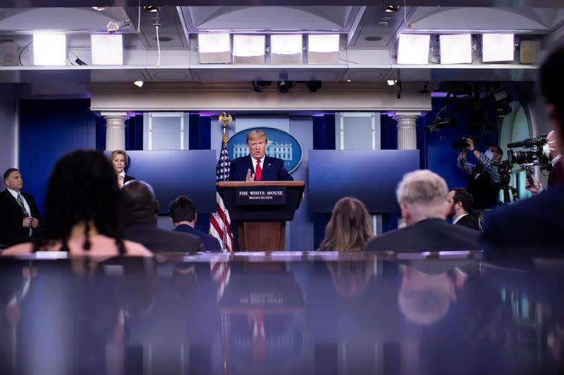 U.S. President Trump attends daily coronavirus task force briefing in Washington