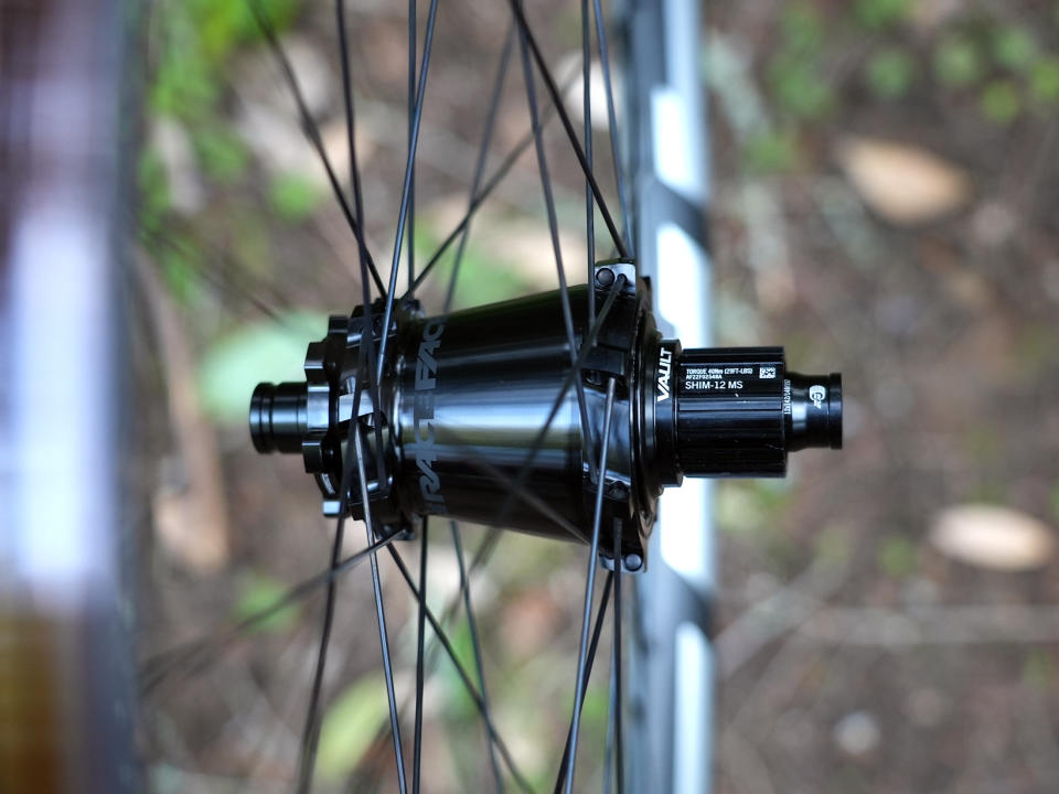 hub closeup on new race face eras carbon MTB wheels