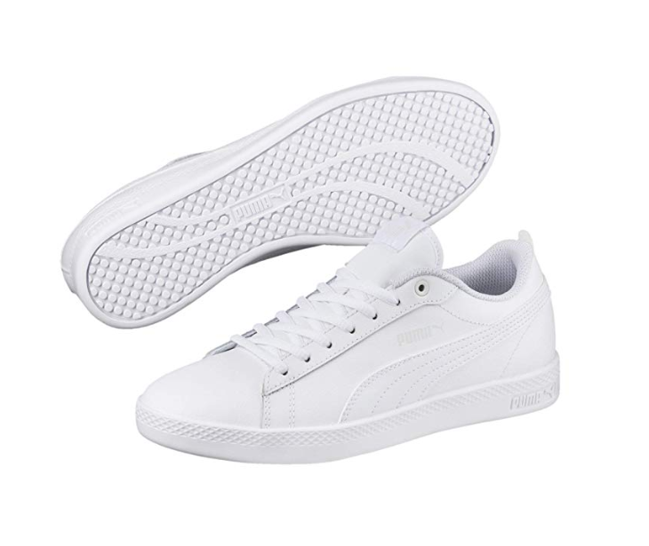 Puma Women's Smash WNS V2 L White Low-Top Sneakers - Amazon Prime Day sale