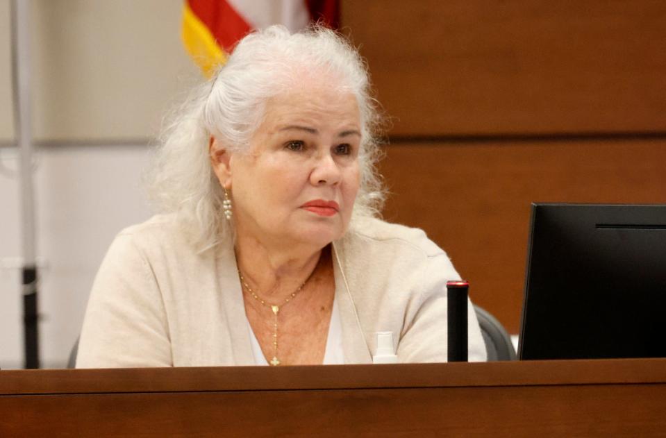 Uber driver Laura Zechinni, who drove Nikolas Cruz to MSD, testifies during the penalty phase of shooter Nikolas Cruz at the Broward County Courthouse in Fort Lauderdale on Monday, July 25, 2022. Cruz previously plead guilty to all 17 counts of premeditated murder and 17 counts of attempted murder in the 2018 shootings.