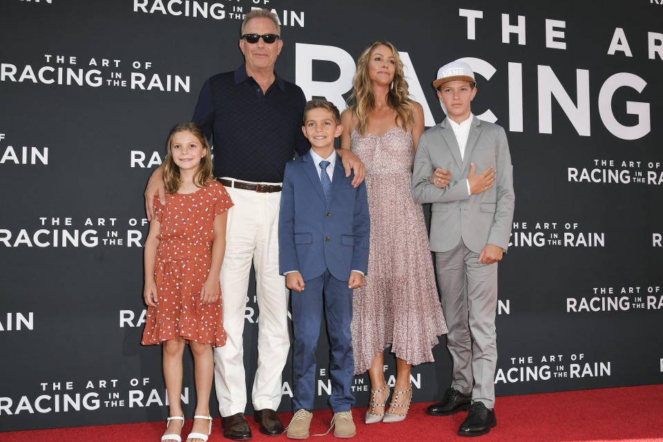 Kevin Costner, Christine Baumgartner and their kids (Photo by Rob Latour/Variety/Penske Media via Getty Images)