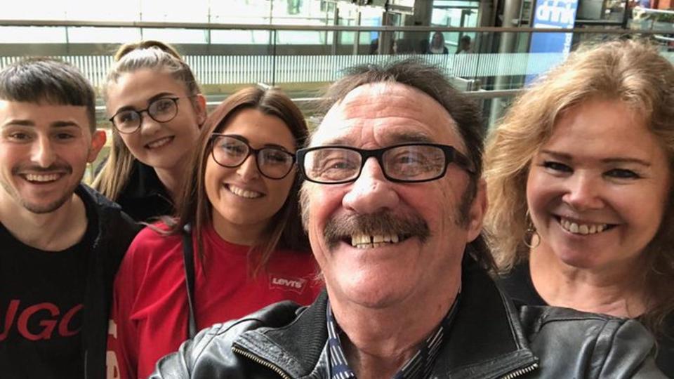 Paul Chuckle with Pete and Sophie Sandiford