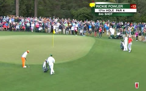 Rickie putts - Credit: Sky