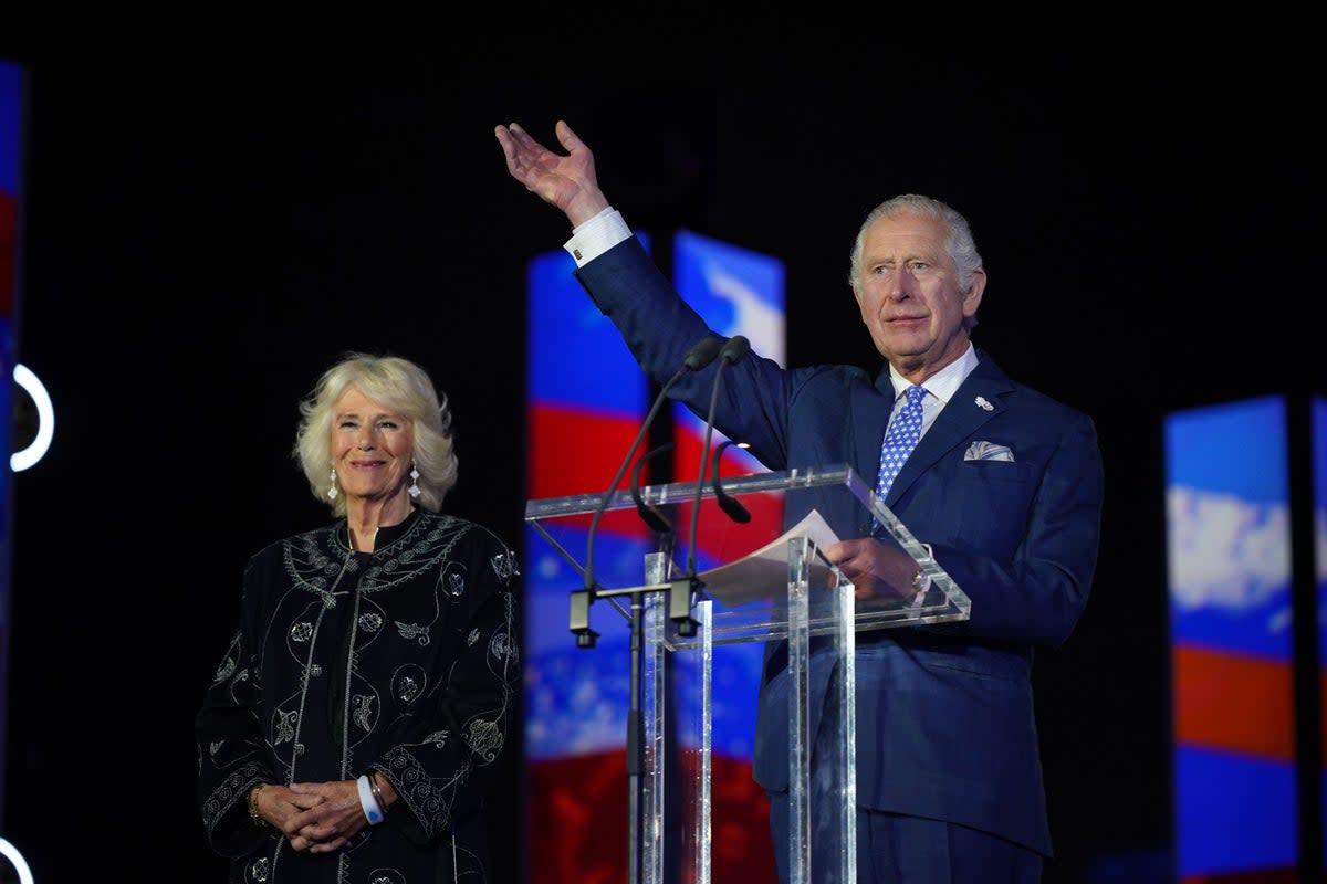 Charles and Camilla at the Platinum Party at the Palace staged in front of Buckingham Palace in 2022 (Yui Mok/PA) (PA Archive)