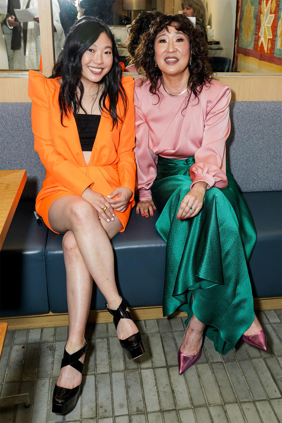Sandra Oh and Awkwafina attends The 2nd Annual Gold Gala on May 06, 2023 in Los Angeles, California.