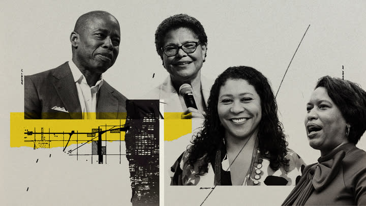 Eric Adams of New York, Karen Bass of Los Angeles, London Breed of San Francisco and Muriel Bowser of Washington, D.C.