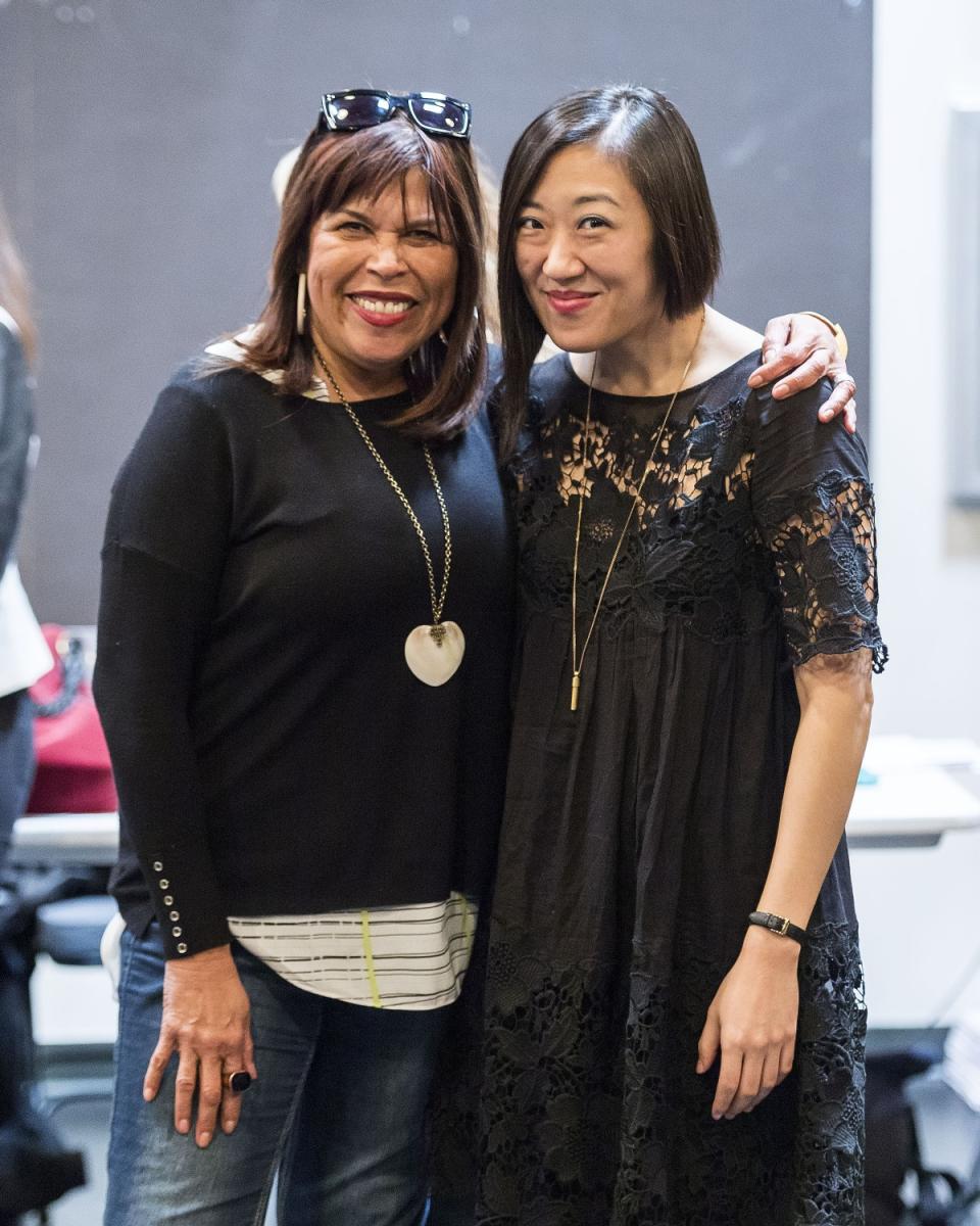 Diane Rodriguez and playwright Young Jean Lee during rehearsal for "Straight White Men" at Center Theatre Group's Mark Taper Forum in 2015.