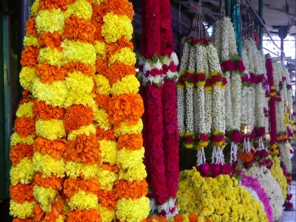 Flower market in Hyderabad (Photo/ANI)