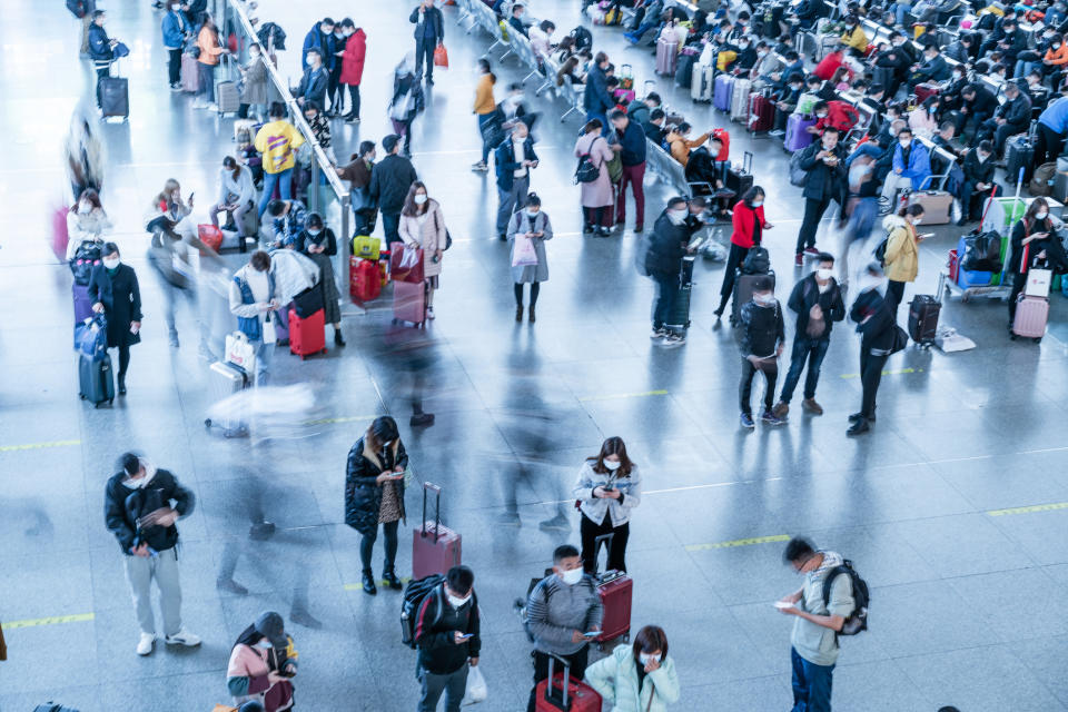 A crowded airport