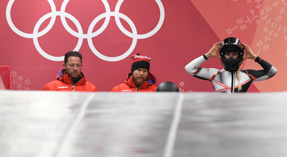 Alysia Rissling sizes up the track. (Getty)