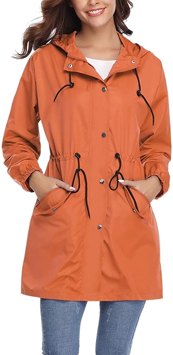 Abollria Womens Outdoor Waterproof Lightweight Windbreaker. Image via Amazon.