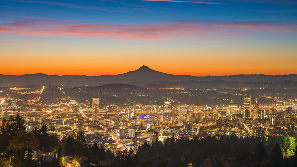 aerial view of Portland Oregon