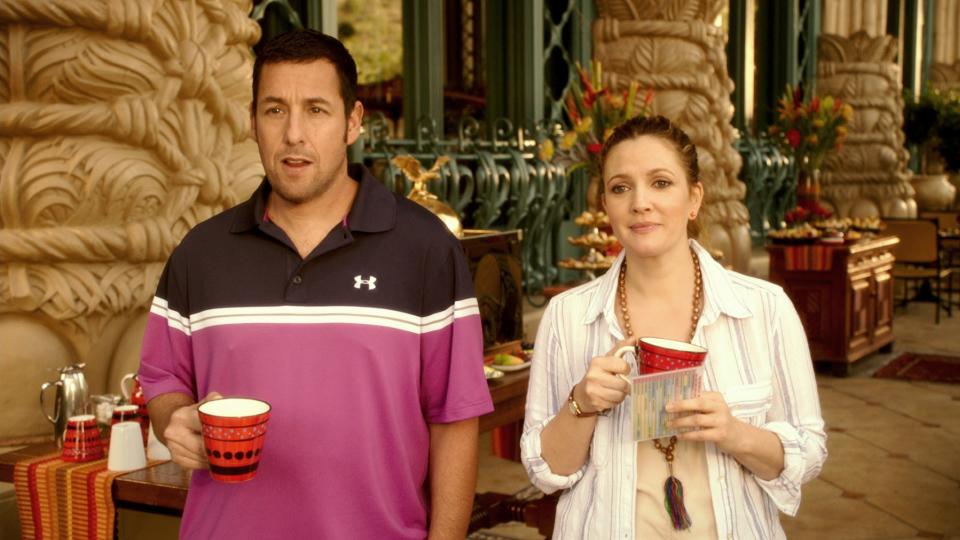 BLENDED, l-r: Adam Sandler, Drew Barrymore, 2014. ©Warner Bros. Pictures/courtesy Everett Collection