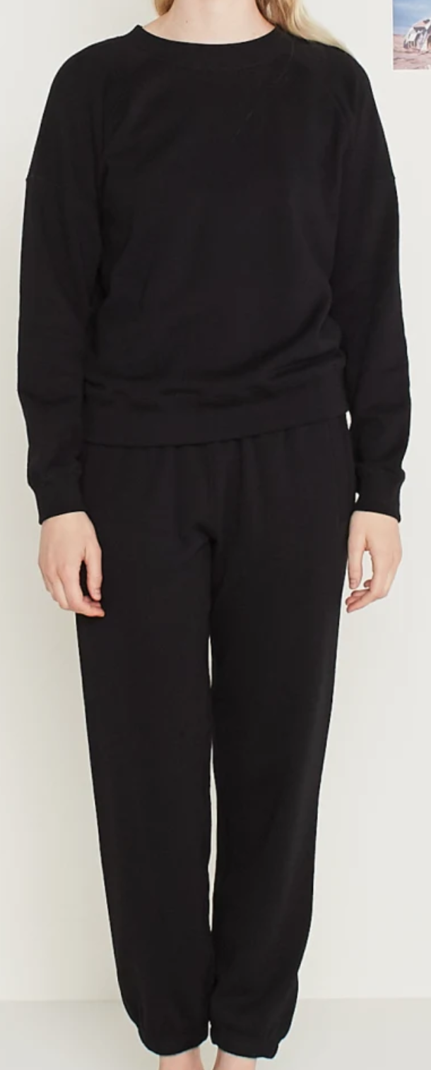 Entireworld Women's Loop Back Sweatsuit in Black