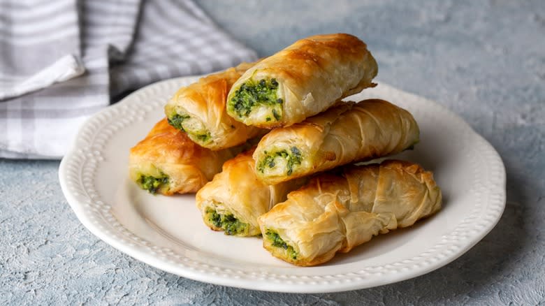 prepared plate of Turkish burek