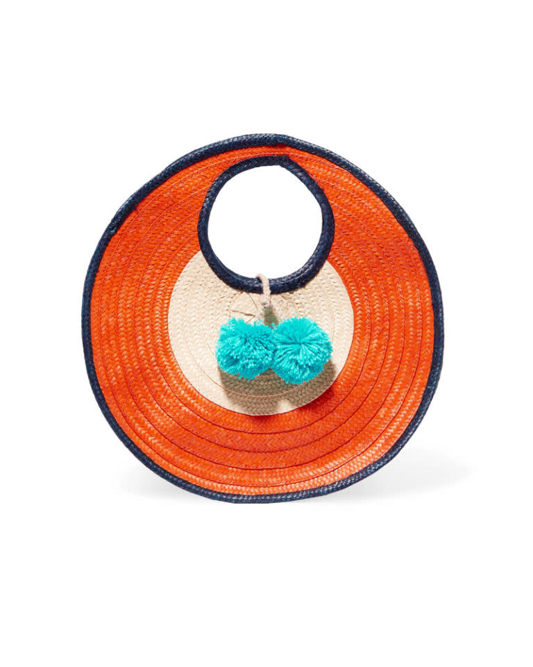 <p>Round mini raffia tote, <a rel="nofollow noopener" href="https://www.net-a-porter.com/gb/en/product/937789/Sophie_Anderson/adorada-mini-pompom-embellished-woven-raffia-tote" target="_blank" data-ylk="slk:£145;elm:context_link;itc:0;sec:content-canvas" class="link ">£145</a></p>