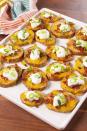 <p>These cheesy bites taste just like potato skins, but they're SO much easier.</p><p>Get the recipe from <a href="https://www.delish.com/cooking/recipe-ideas/recipes/a51179/potato-skin-bites-recipe/" rel="nofollow noopener" target="_blank" data-ylk="slk:Delish;elm:context_link;itc:0;sec:content-canvas" class="link ">Delish</a>.</p>