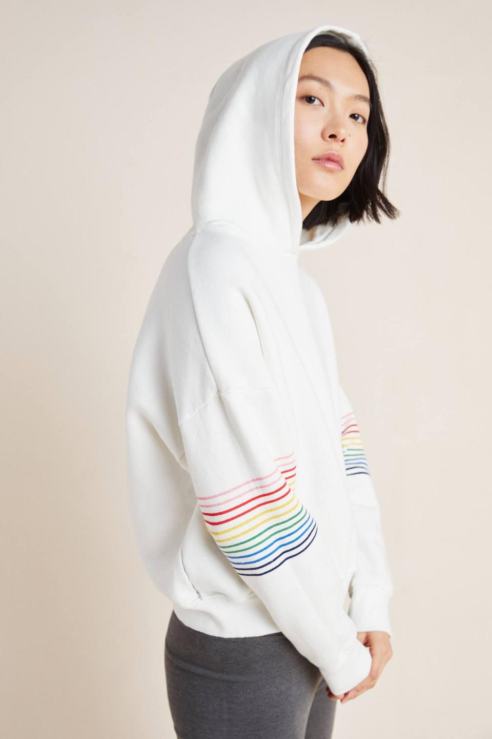 20) Rainbow-Striped Hoodie