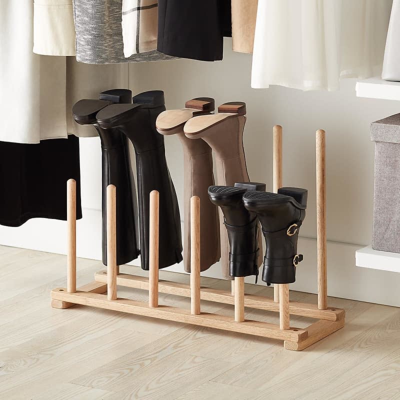 6-Pair Natural Boot Rack