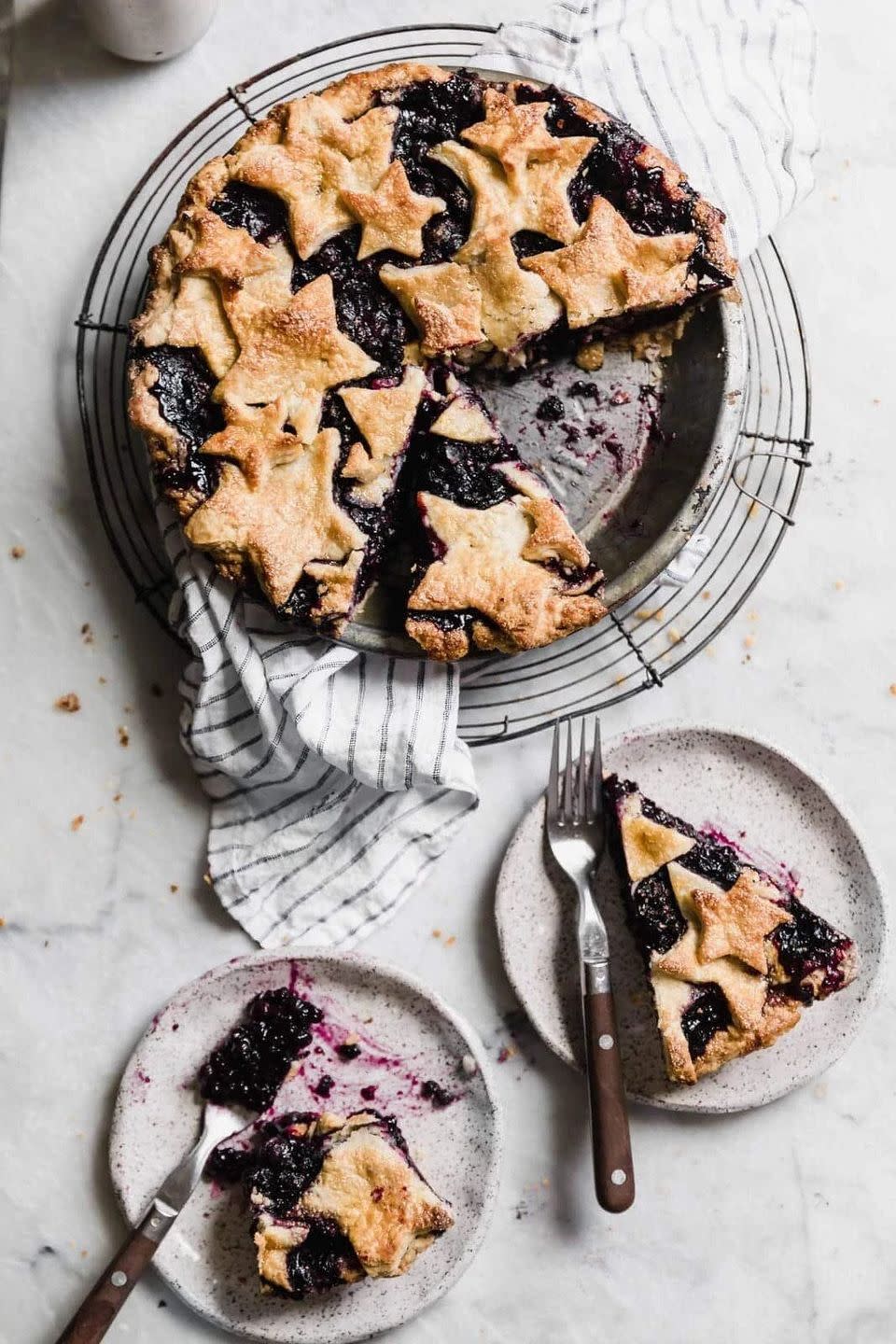 Fourth of July Blueberry Pie